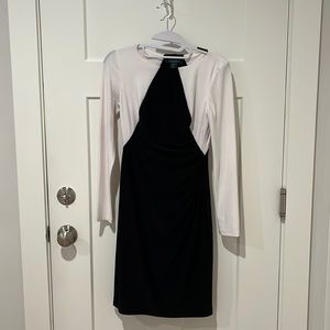Lauren Ralph Lauren Black and White Long Sleeve Dress